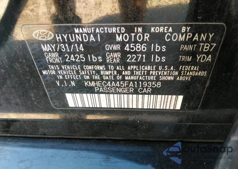 2015 Hyundai Sonata Hybrid Limited z USA, uszkodzony, nr VIN KMHEC4A45FA119358
